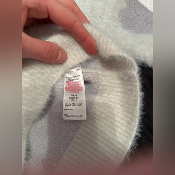Miss Selfridge Light Gray and Purple Heart Sweater - Picture 5 of 5
